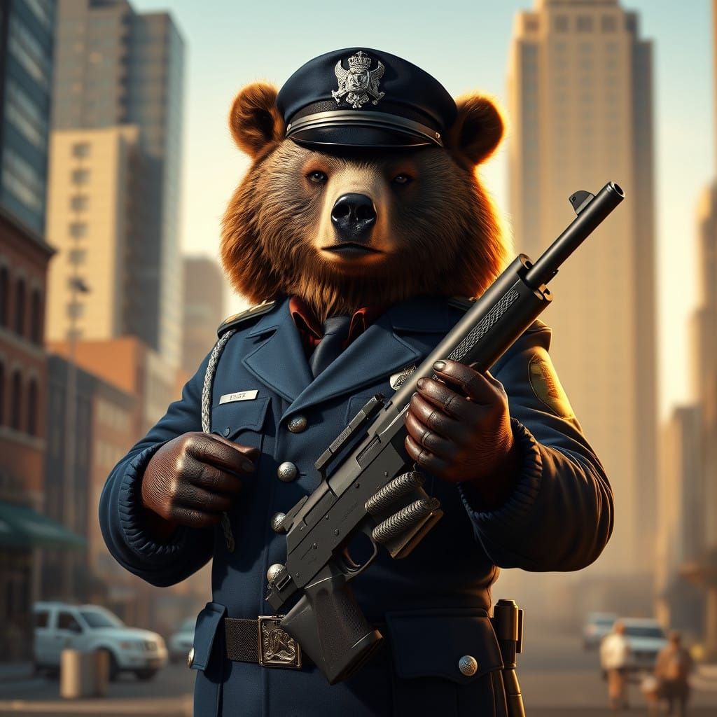 A Ursan police officer from the Tail of a Soldier, book series