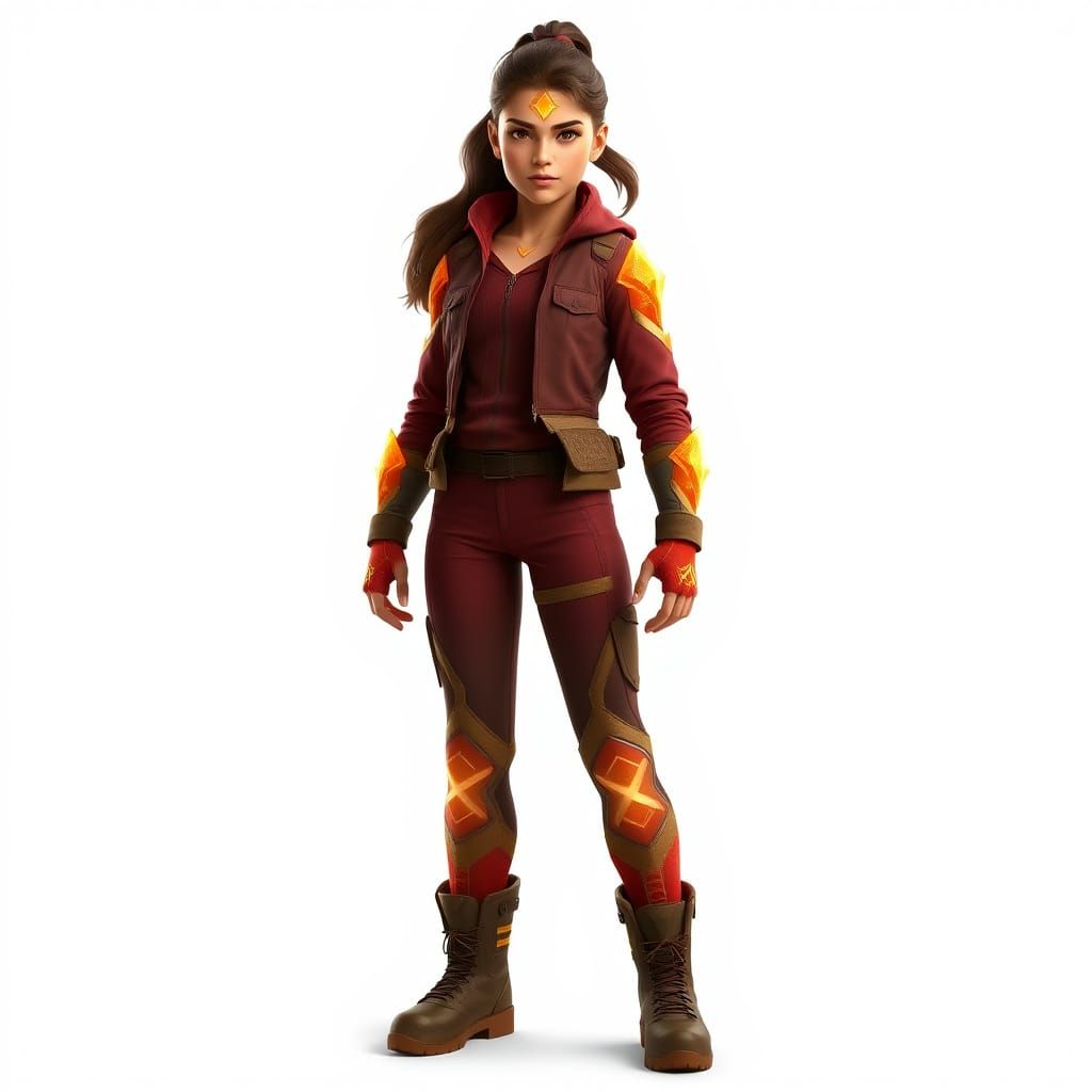 Confident Sunstone Superhero Portrait in Radiant, Crystal-In...