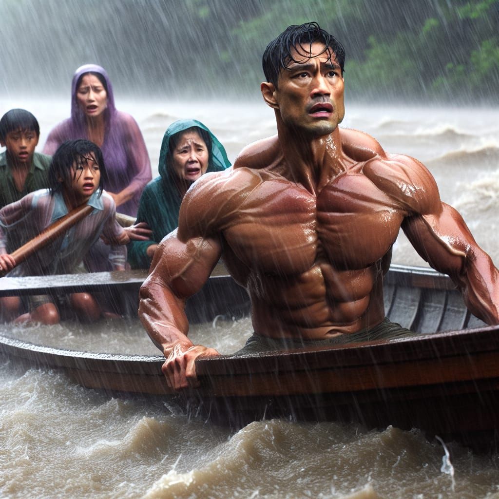 Determined Father Battles Storm to Save Family