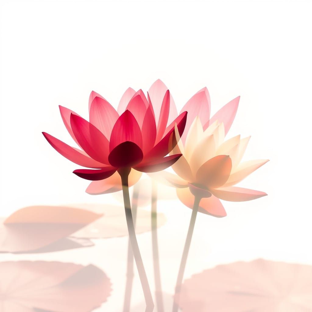 Waterlilies in a Serene Water Garden