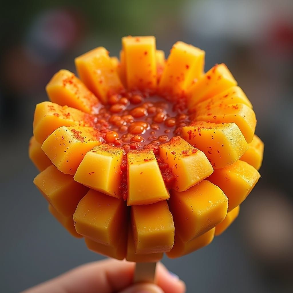 Spicy Mango Street Food with Chili Powder