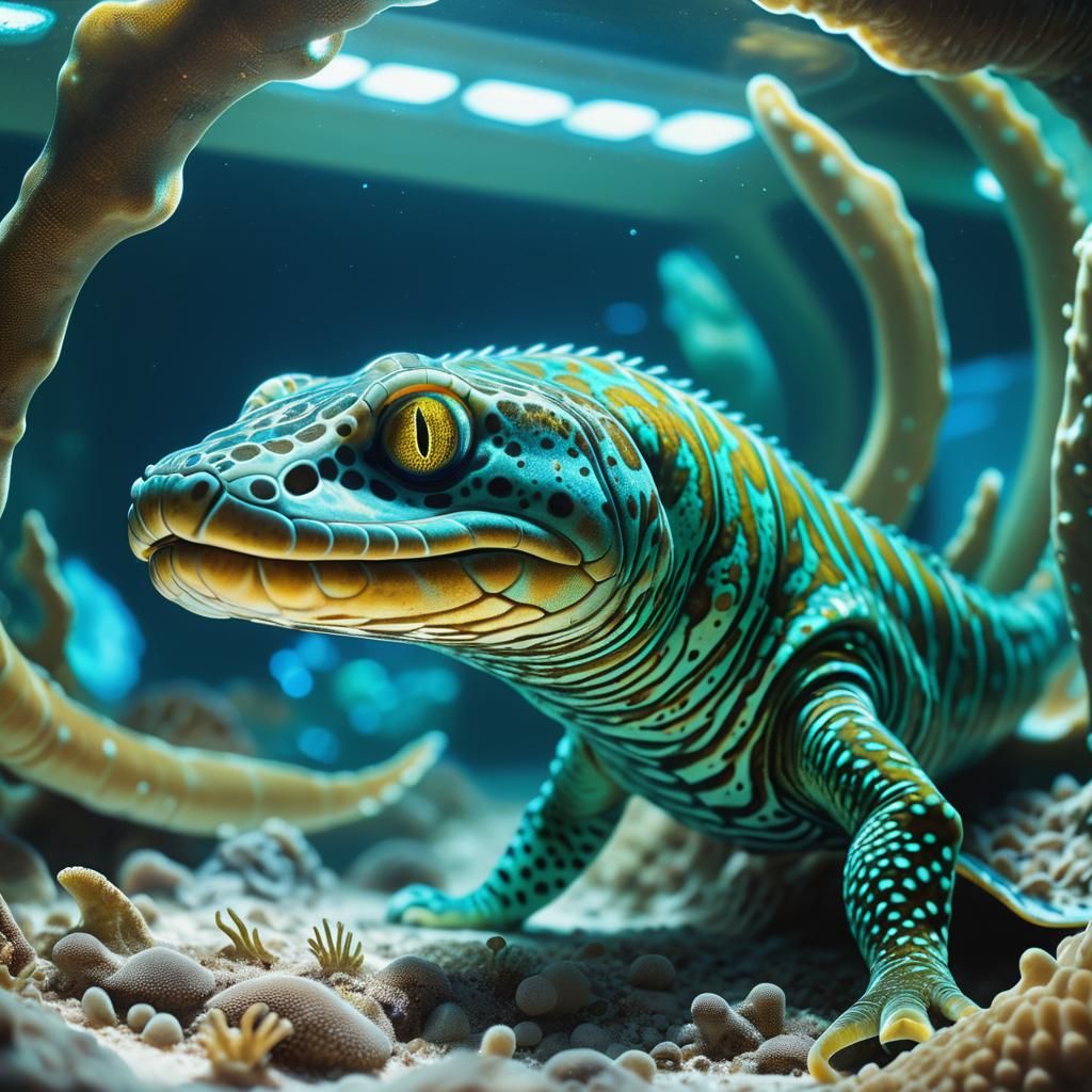 Tiger Moray Eel Alien Specimen in Research Lab