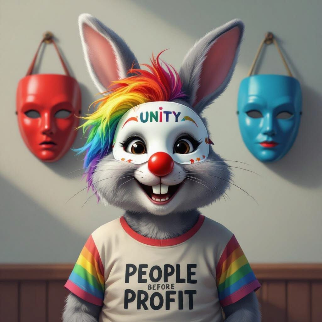 Grey Bunny Unity Mask