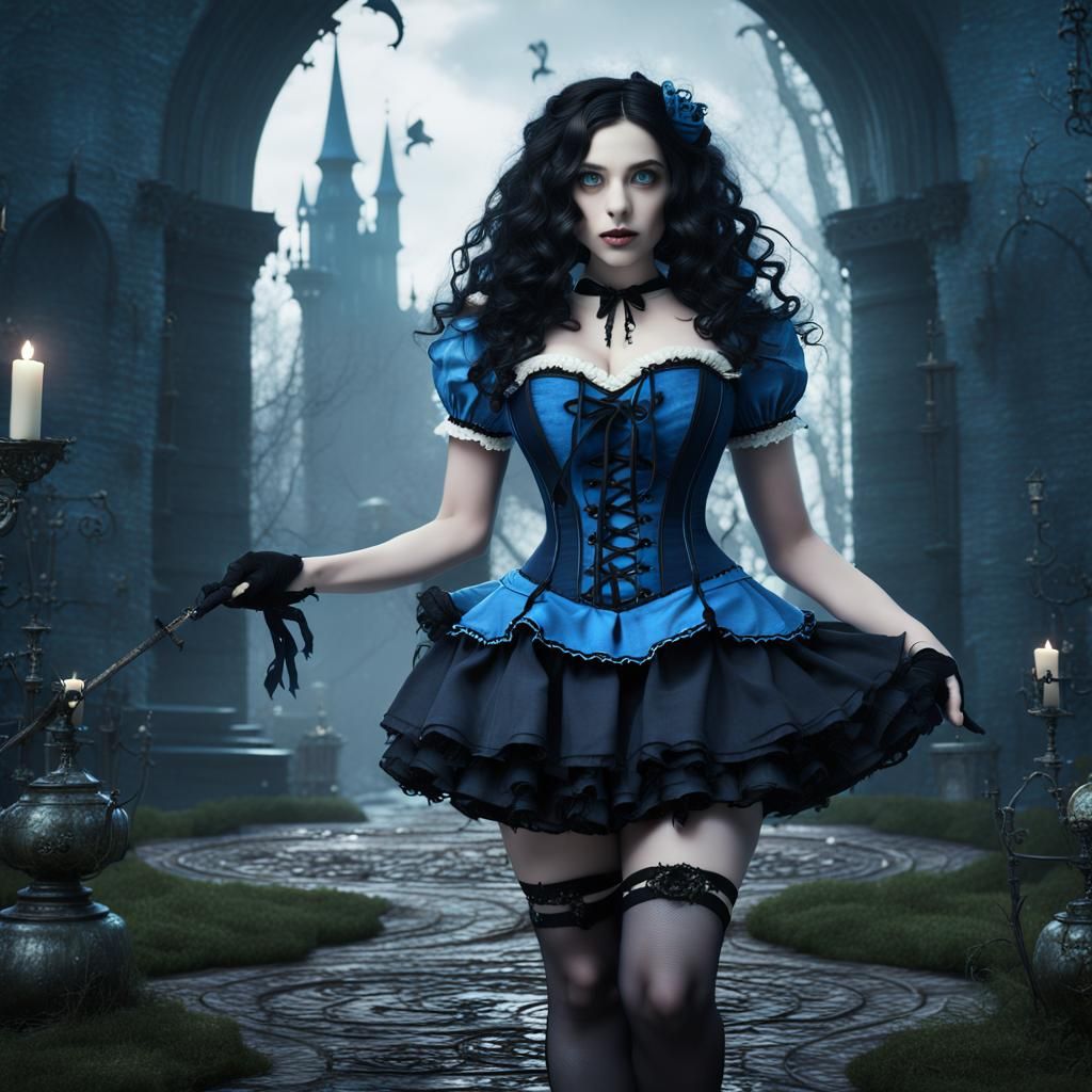 Gothic Alice in Wonderland: Detailed Fantasy Art