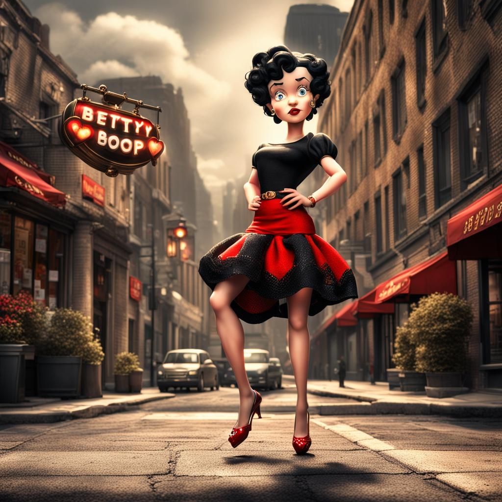 Hyperrealistic Betty Boop Portrait: Stunning Woman
