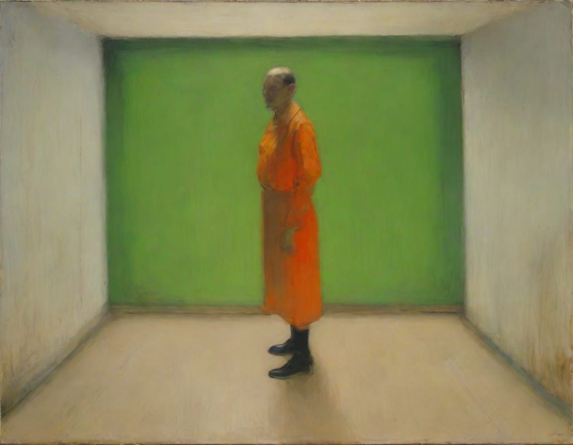 Expressive Impressionist Figure Painting in Neon Palette