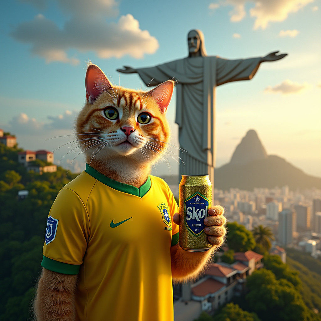 Cat in Brazil Jersey by Christ the Redeemer