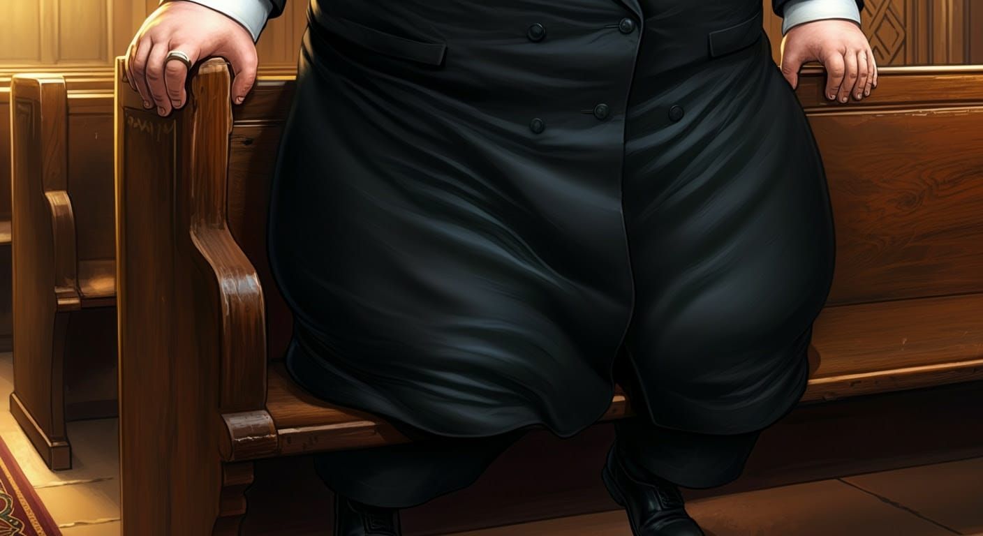 Digital Comic-Style Portrait of a Burly Hasidic Man in Mid-D...