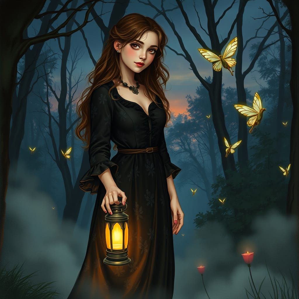 Sarah From Labyrinth as a Young Woman in Enchanted Forest