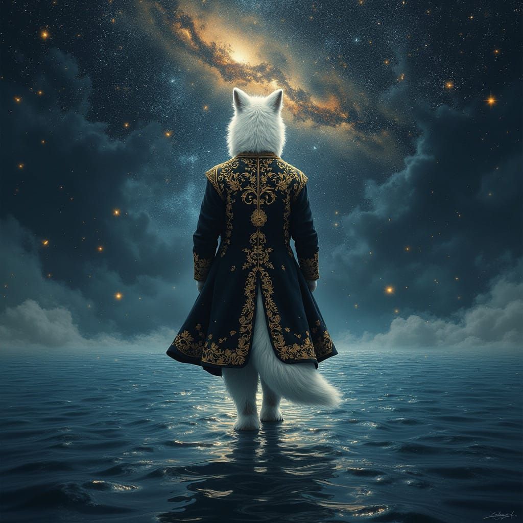 Celestial Being Amidst Stellar Reflections