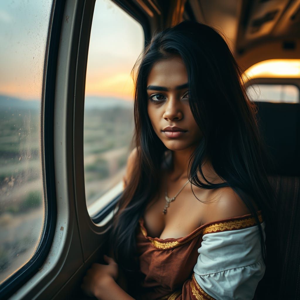 Tamil Woman on Train Through Dzukou Valley