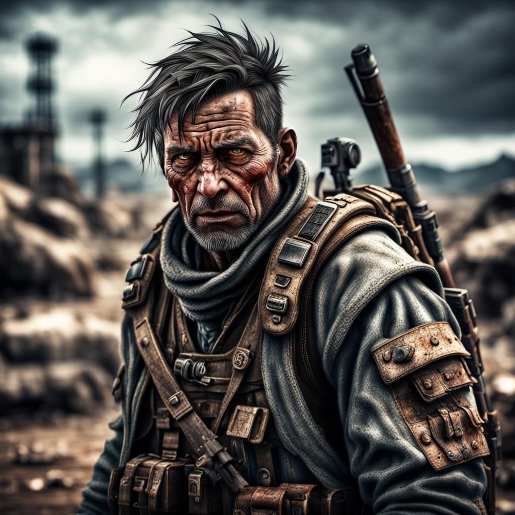 Hyperrealistic Wasteland Character in Cinematic Style