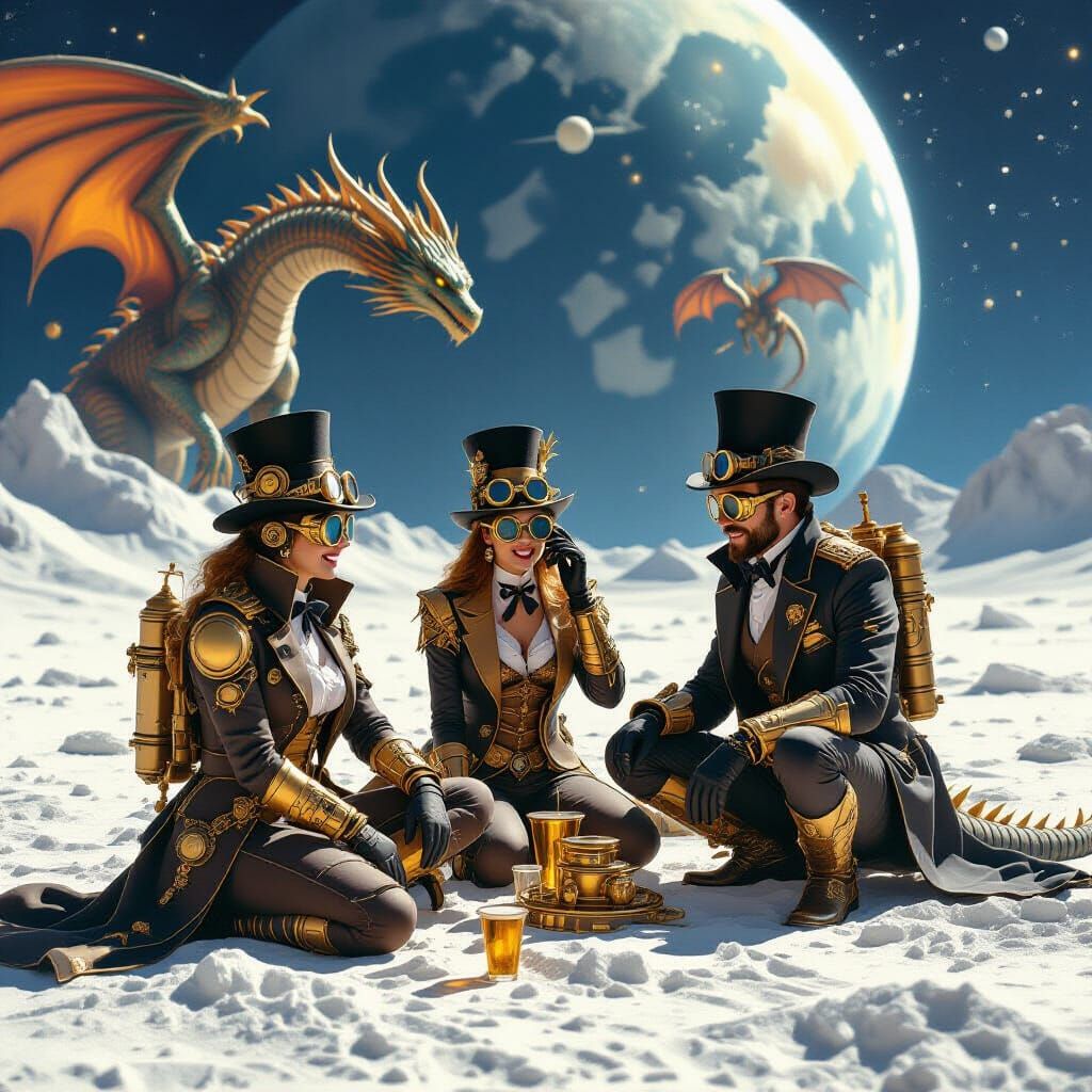 Steampunk Lunar Celebration with Dragons