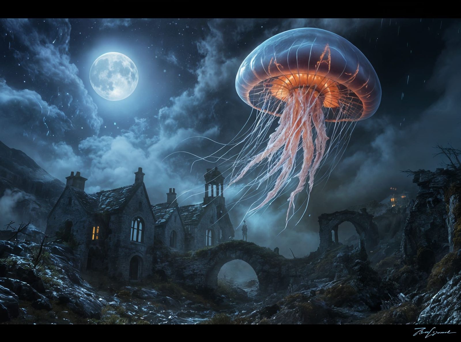 Jx3 Explore >🤖RE-IMAGE🤖 NightCafe Series > 2025😴Jellyfish...