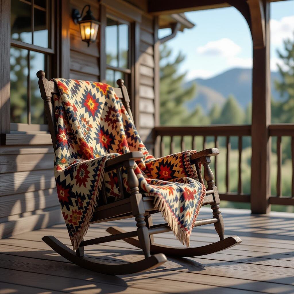 Rustic Rocking Chair on Western Porch