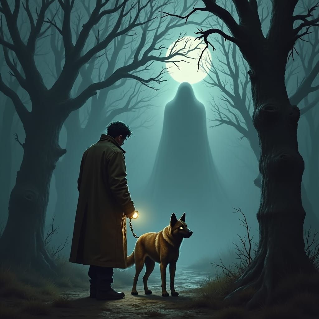 Eerie Forest Encounter with Spectral Presence