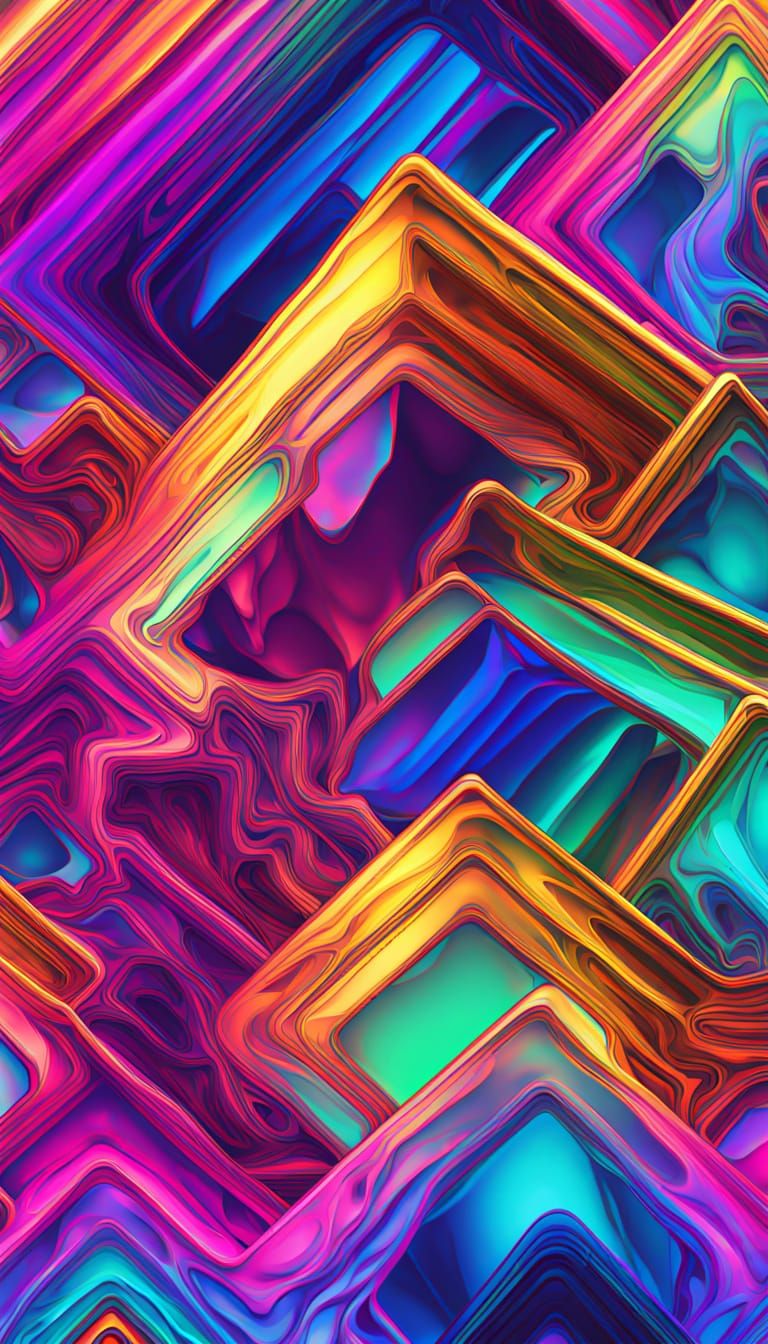 Surreal Cosmic Landscape in Psychedelic Style