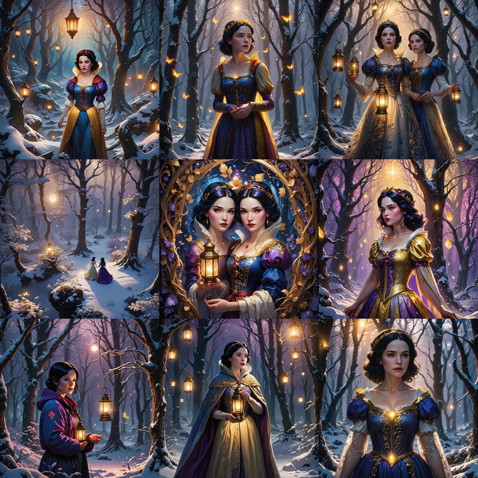 Snow White Illuminates the Night: Fantasy Art