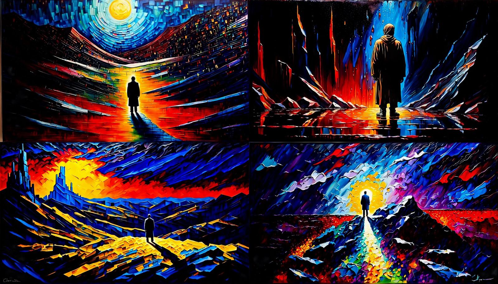 Sorrow Shimmers: Acrylic Impasto with Chiaroscuro