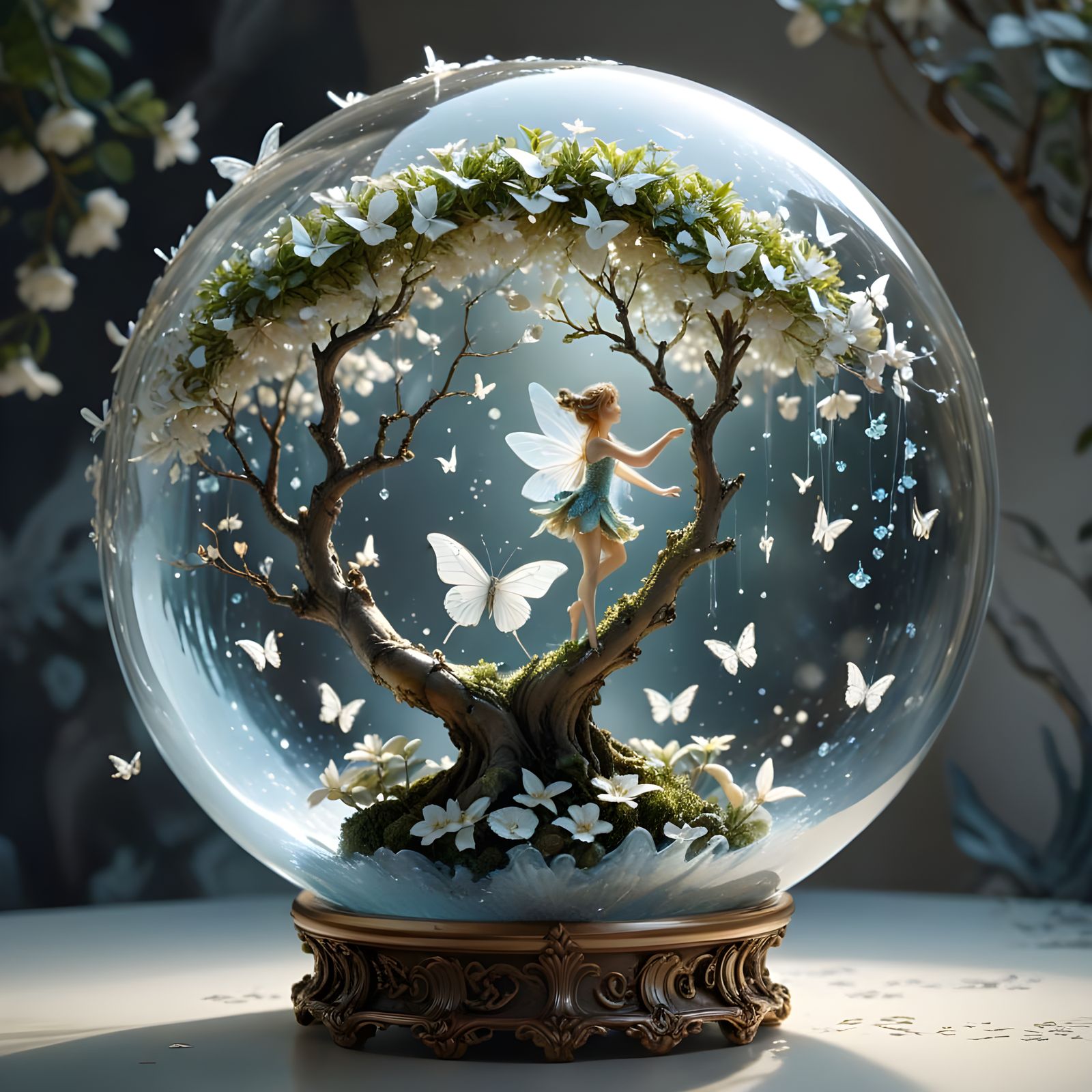 Ethereal Whispers in Glassy Halls