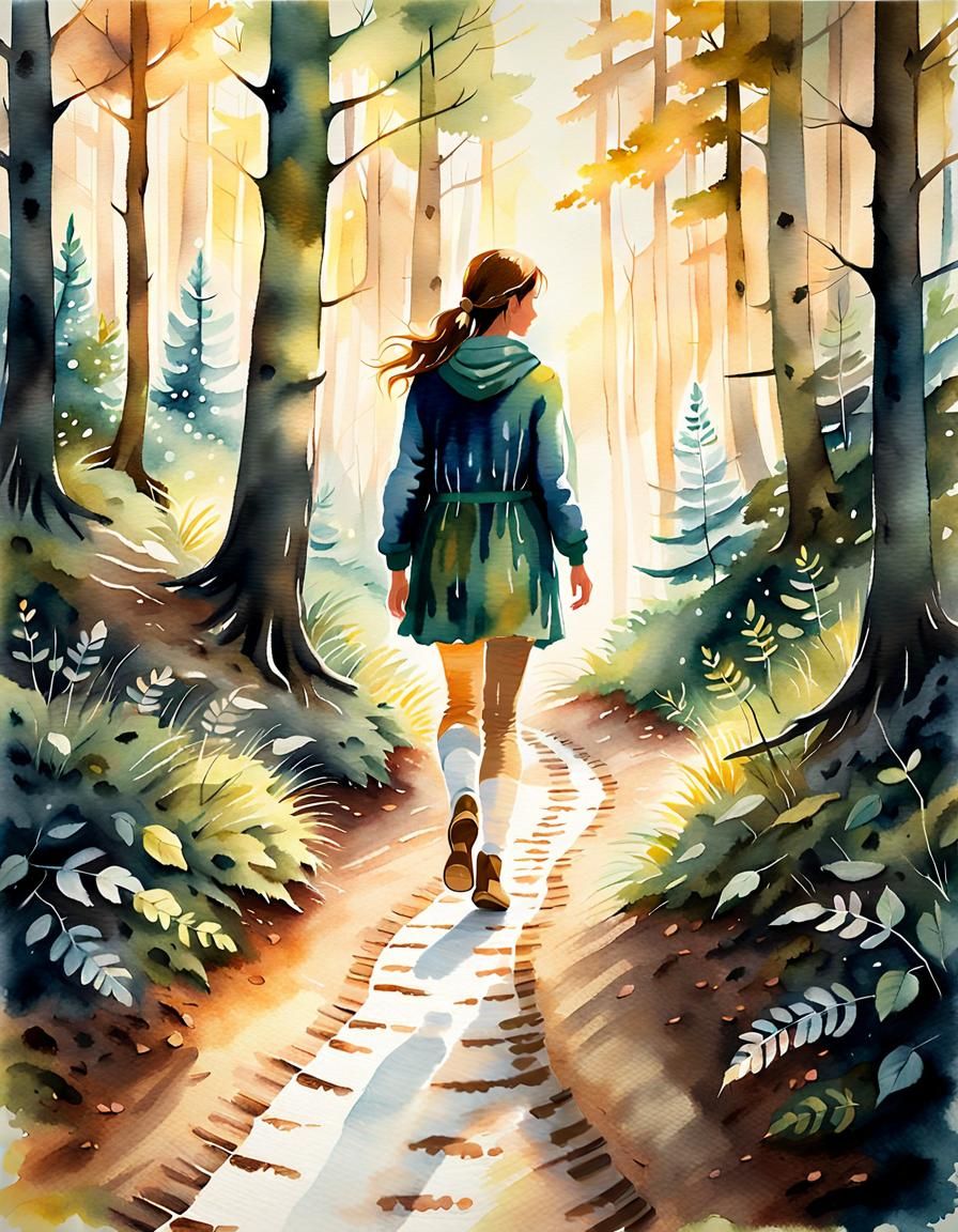 Her heart as light as her footsteps.