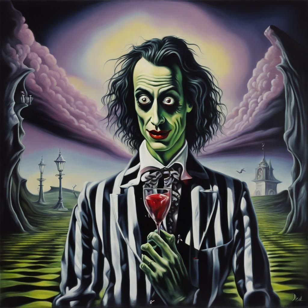 Beetlejuice Gothic Romance Surreal T-Shirt Design