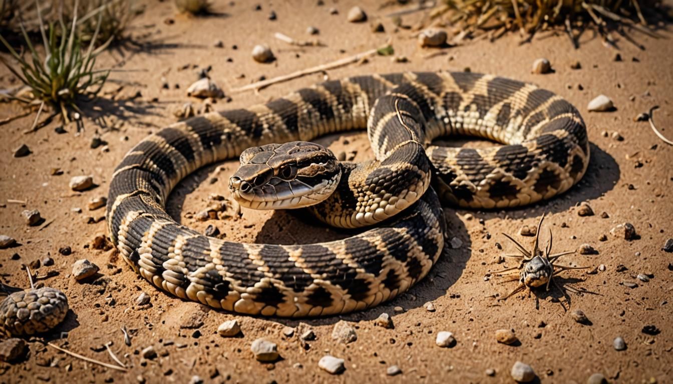 Hyperrealistic Sidewinder Rattlesnake in Desert Landscape