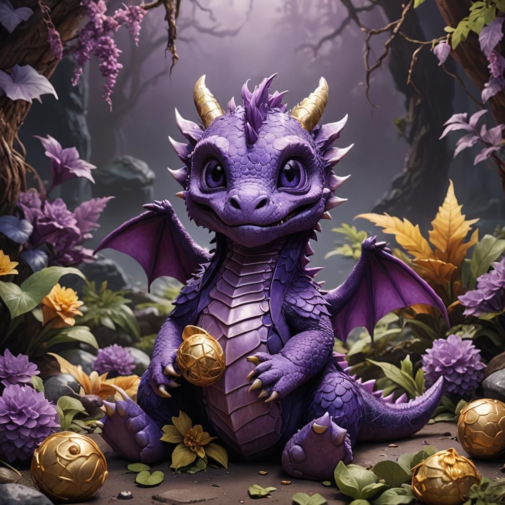 Baby purple dragon snuggling it's favorite stuffed animal