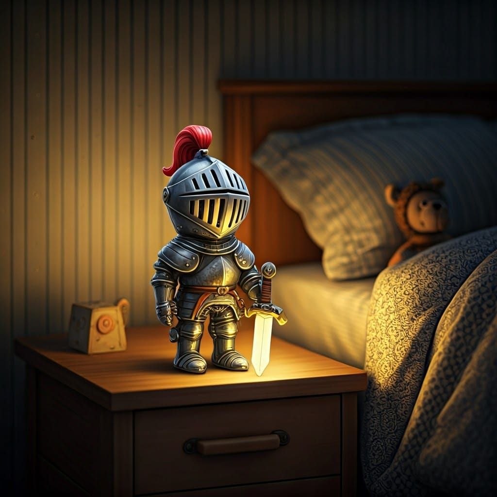 Luminous Knight Figurine in Vintage Storybook Style
