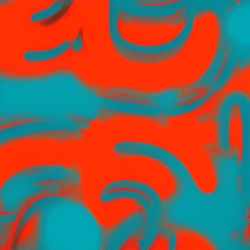 Money Graffiti Art in Orange and Teal