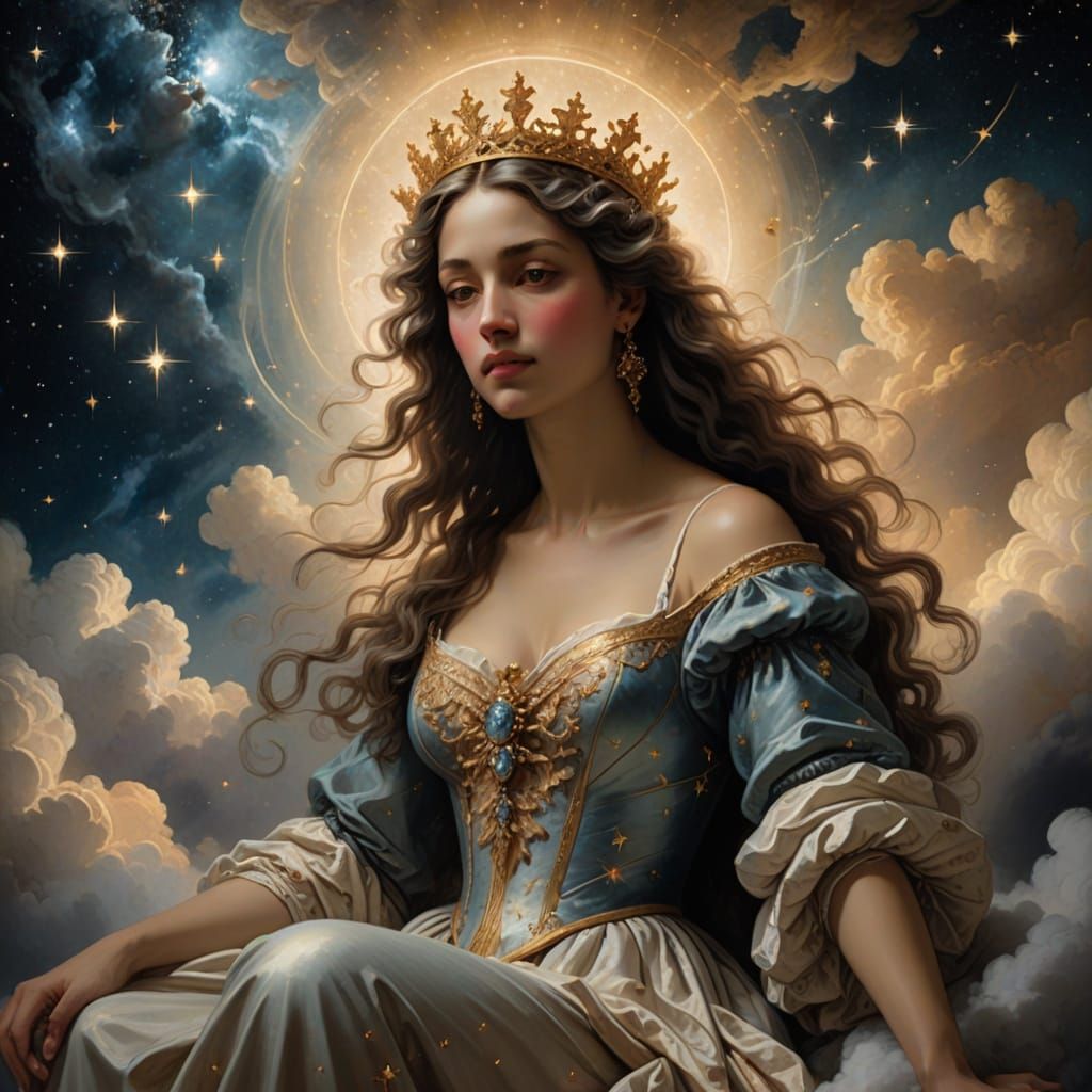 Celestial Goddess in Baroque Splendor