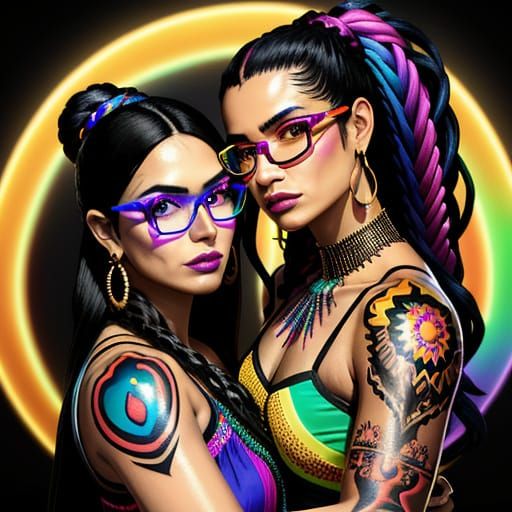 Sultry Carnival Dancers in Hyper-Realistic Digital Art