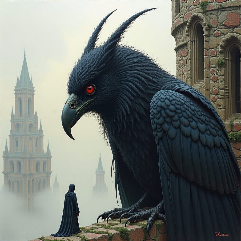 Grimdark Fantasy Landscape in Barlowe Style