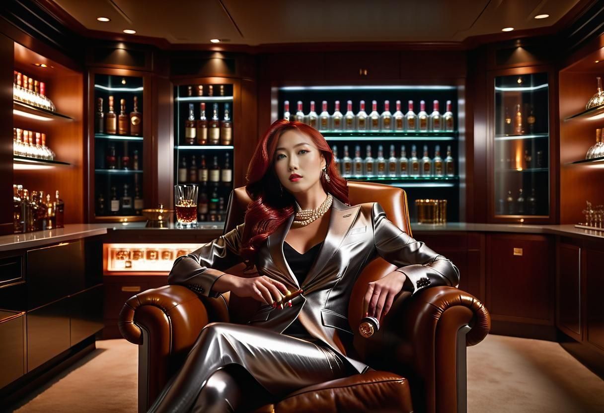 Executive Woman Relaxing in Modern Study