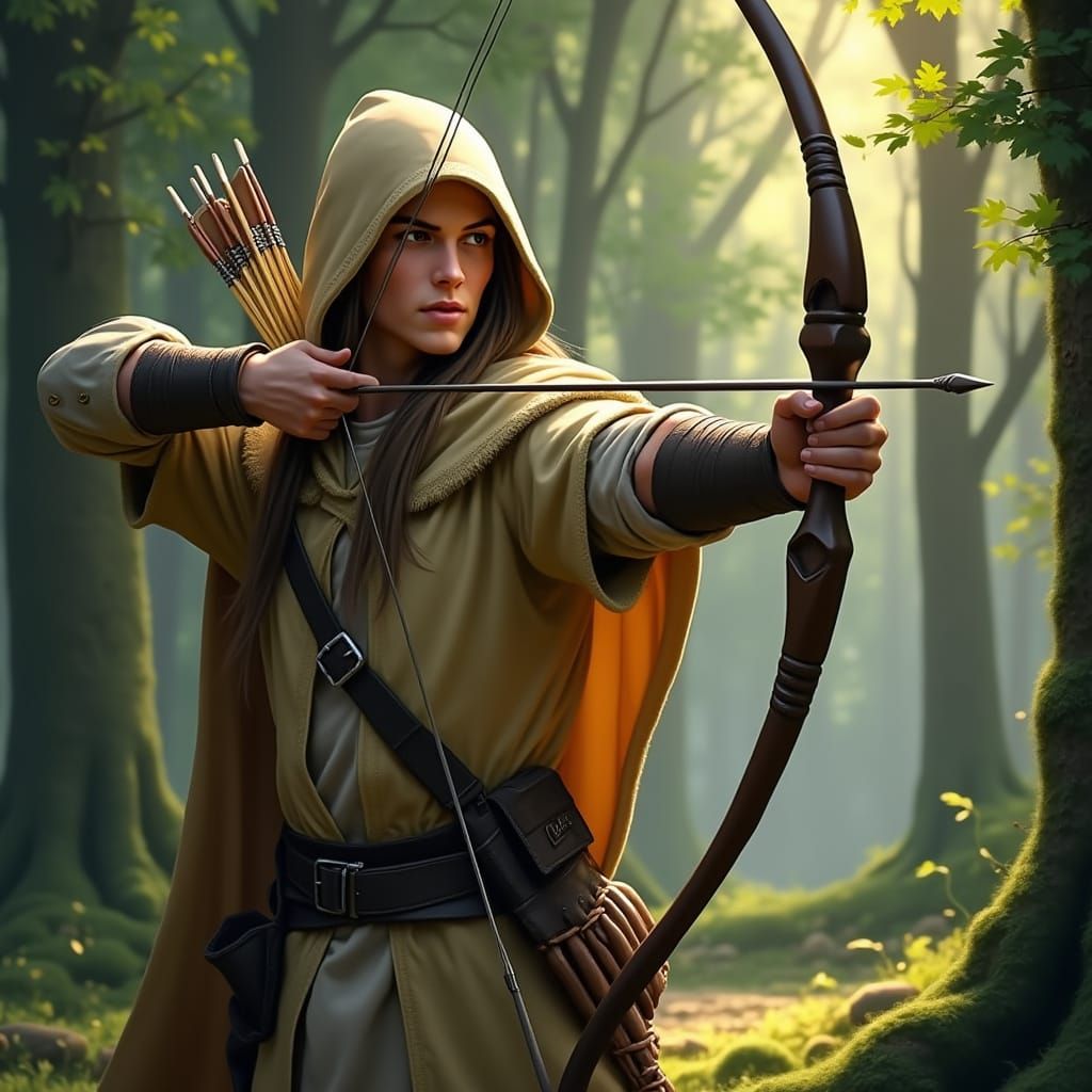 Wood Elf Ranger in Majestic Forest Attire