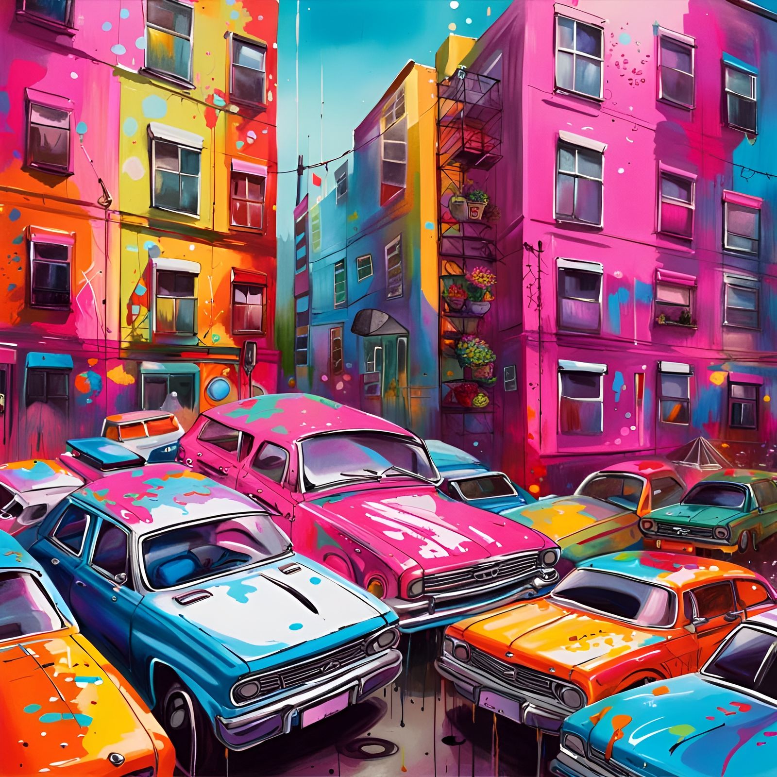 Majorette Cars in Graffiti Art Style