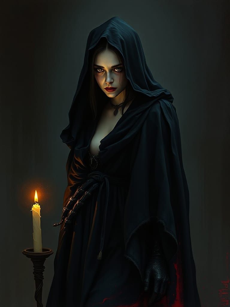 Hel, Norse Goddess of Death, in Eerie Fantasy Portrait