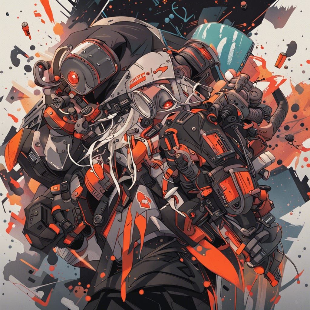 Explosive Graffiti Art: Tentacle Robot in Action