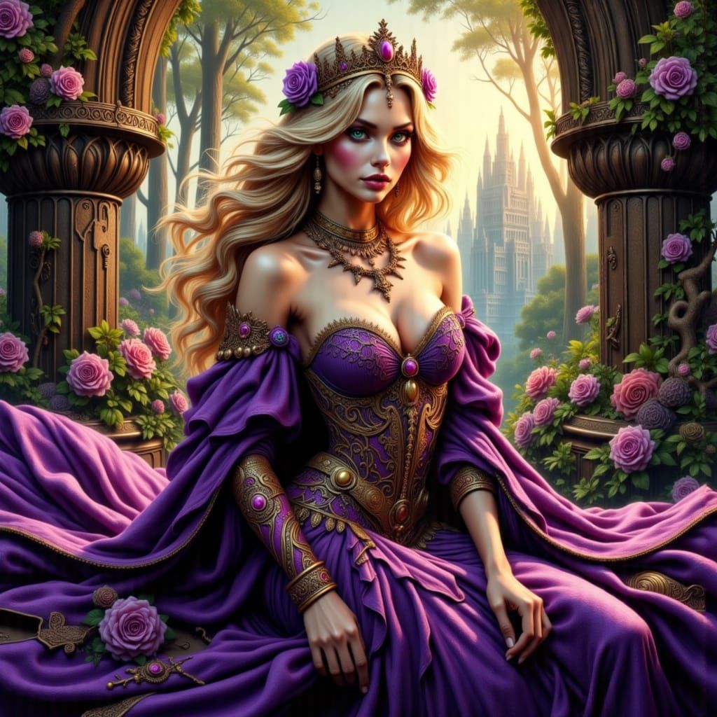 Regal Goddess of Love in Mystic Garden