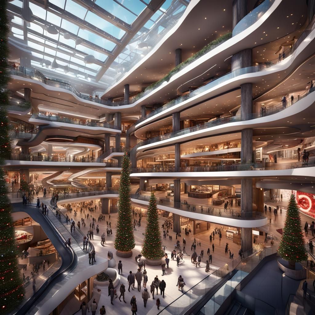 Festive High-Tech Christmas Shopping Center