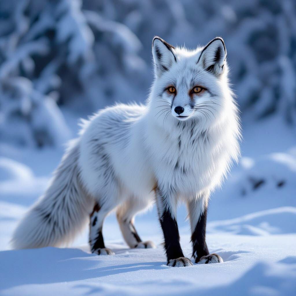 Detailed Dark Fantasy Frostclaw Foxes in 8K Resolution