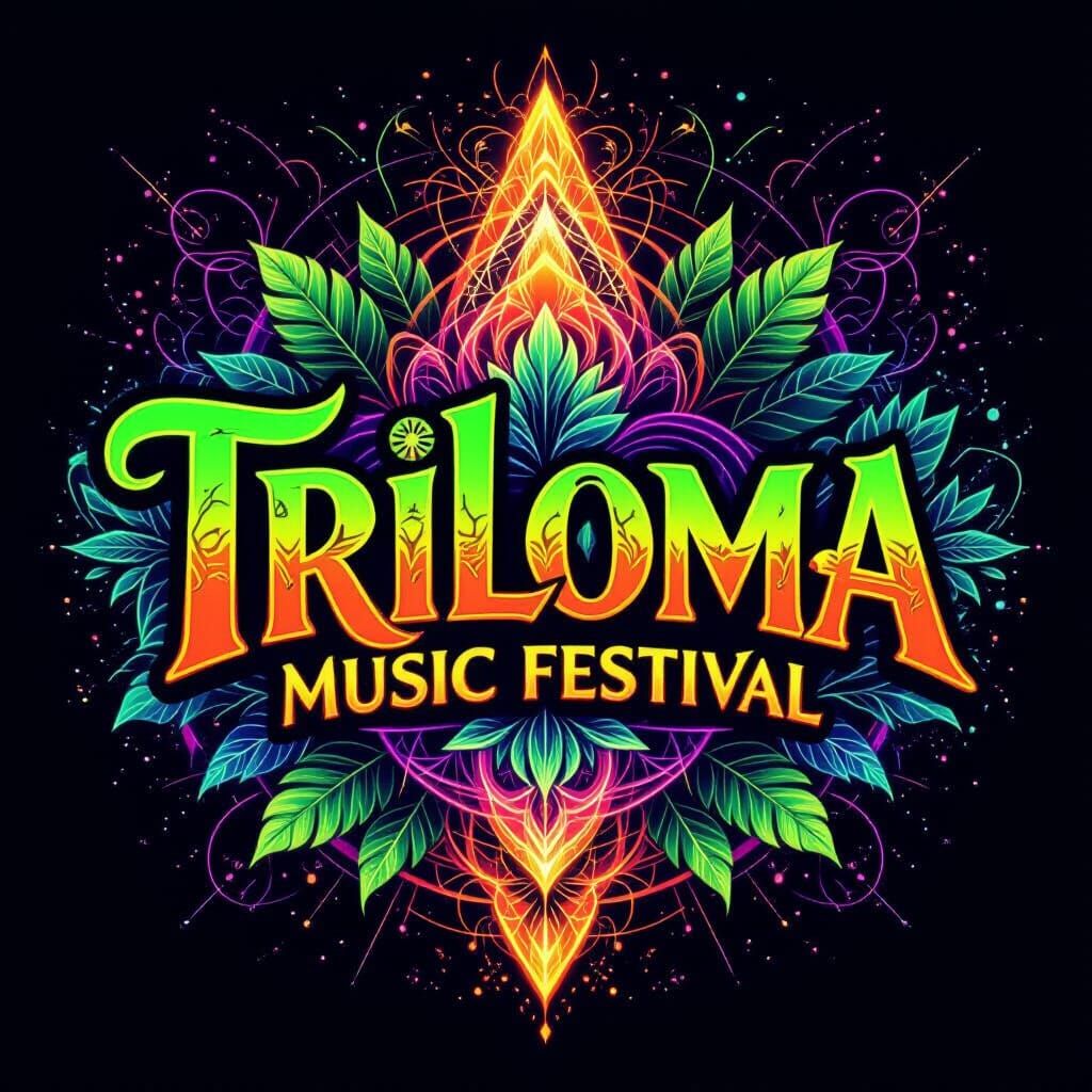 Psychedelic Music Festival Logo with Sacred Geometry