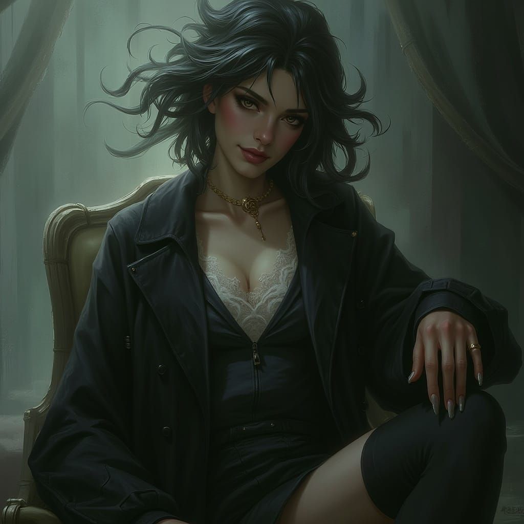 Elegant Woman Portrait in Classic Style