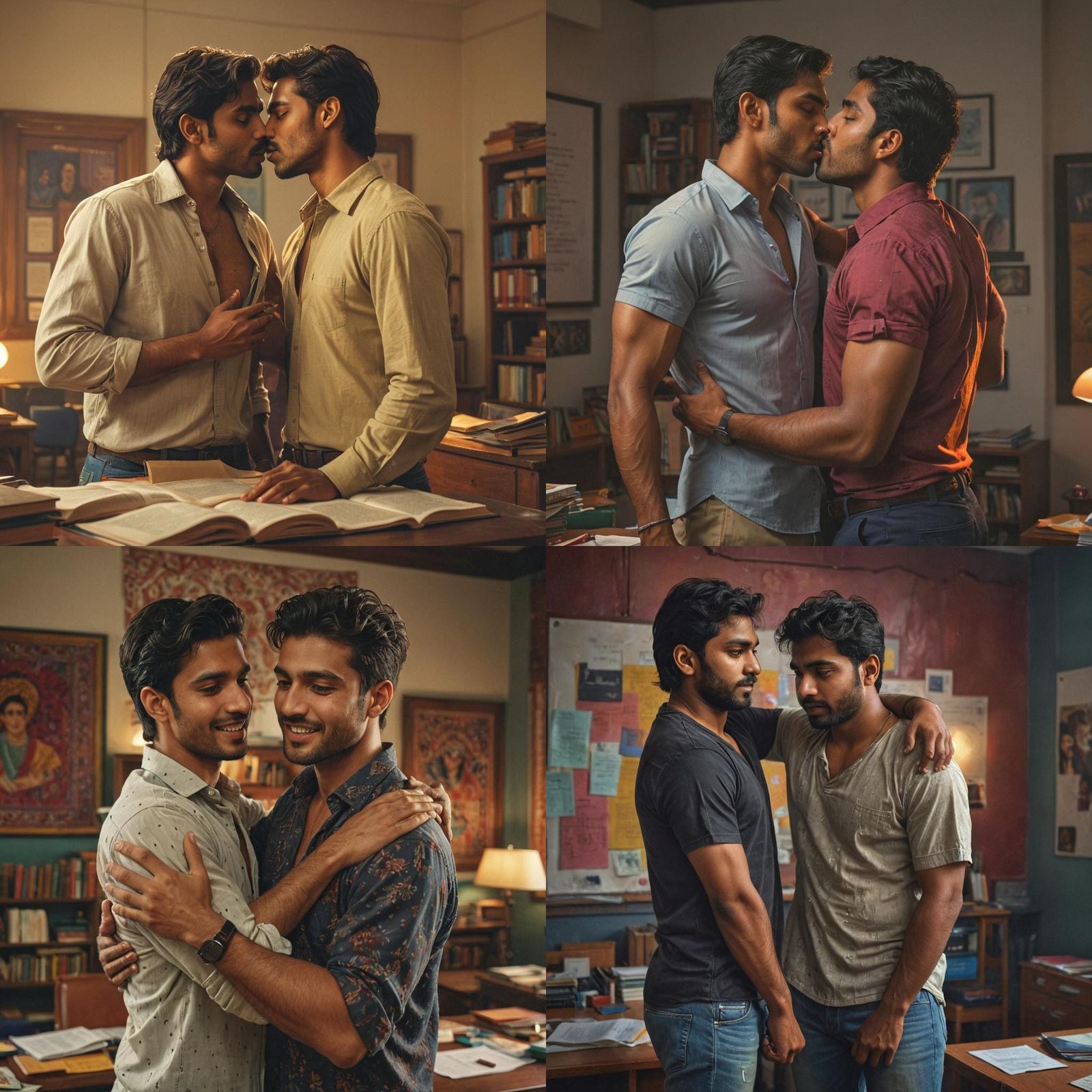 Hyperrealistic Image of Two Men Embracing