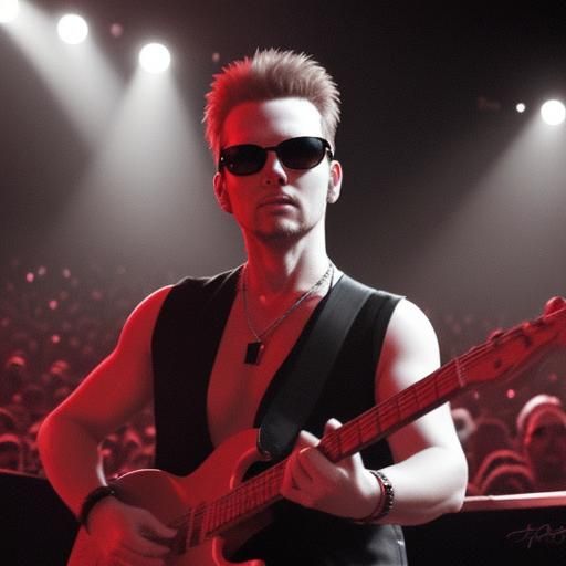 Striking Concert Scene with Red Accent