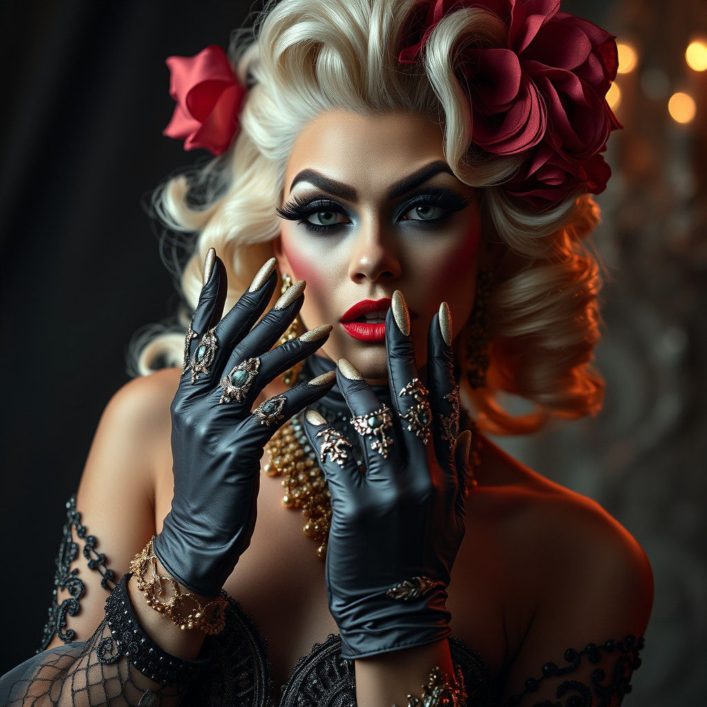 Dramatic Drag Queen Portrait in Cinematic Style