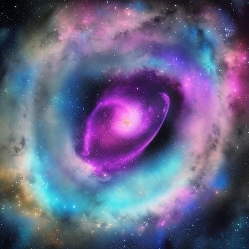 Yin Yang Galaxy in Purple Hues