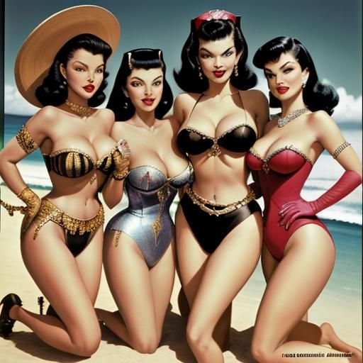 Voluptuous Harem Scene in Hawaii