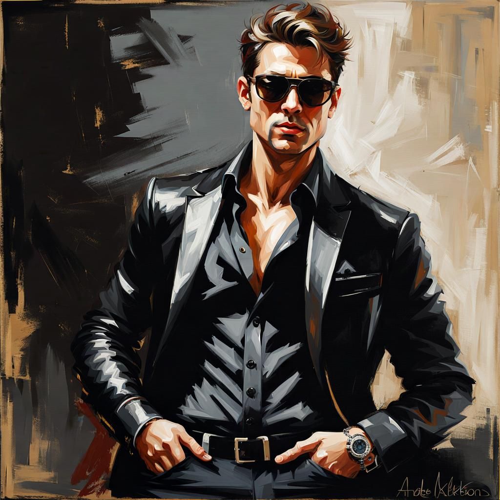 Cool guy with dark sunglasses