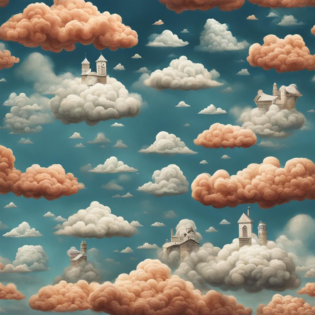 Surreal Cloud Creatures in Dreamscape